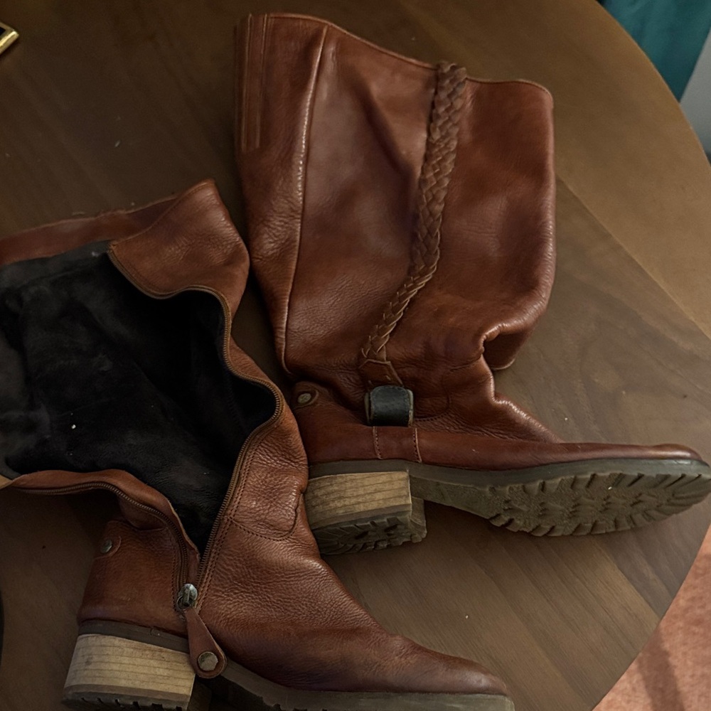 Women's Italian Size 8.5 Brown Leather Boots